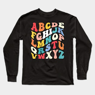 alphabet hi back to school ABC Pre K Kindergarten Teacher Long Sleeve T-Shirt